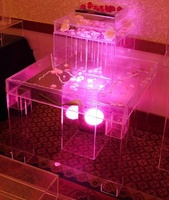 Table de mariage en acrylique Lucite personnalisée avec base en colonne, table à gâteau de mariage en acrylique, fabriquée sur mesure par un fournisseur d'usine