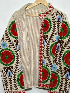 Chaqueta Floral Bordada a Mano para Mujer, Manga Larga, Cuello Camisero, Estilo Primavera, Tejido de Algodón, Venta al Por Mayor - Product Image 2
