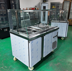 Mesa de Preparación Refrigerada Comercial para Sándwiches y Ensaladas, Banco de Trabajo Refrigerado de Acero Inoxidable con Bandejas GN, Refrigerador de Barra de Alta Eficiencia para Ensaladas - Product Image 6