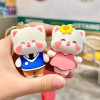 Gantungan Kunci PVC Kucing Bunga Lucu, Penjualan Produsen, Merchandise Stan Pameran, Liontin Tas Ransel Pelajar, Aksesoris Gantungan Kunci
