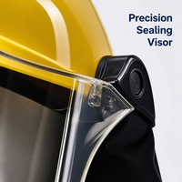 Casque de sécurité professionnel pour pompiers, jaune, haute visibilité, avec écharpe ignifuge pour le cou