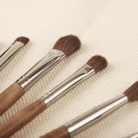 Ensemble de 7 pinceaux à maquillage pour les yeux, les lèvres et le contour des yeux, en poils de poney doux et plats, marque privée