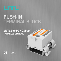 Bloc de jonction haute tension à insertion rapide JUT15-6-10x2.5, bloc de distribution d'alimentation 10 voies pour câblage d'armoire 690V 24A