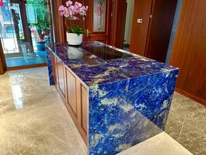 Losa azul boliviana de mármol natural para encimera superior, mesa de centro de mármol, mesa de comedor, decoración de pared de Villa - Product Image 3