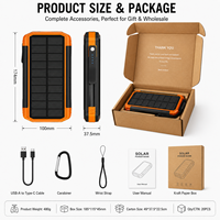 Nouvelle Banque d'alimentation solaire extérieure 2026 20000mAh avec chargeur rapide sans fil, panneau solaire pliable, lampe torche LED et fonction SOS