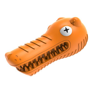 KINYU Pet çevre dostu ses yapma kauçuk diş temizleme kurt kafa köpek diş fırçası diş çıkarma oyuncak kapalı açık kullanım köpek malzemeleri - Product Image 5