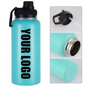 Custom logo 18oz 32oz 40oz Wide Mouth Gym Thermos <b>Flask</b> Stainless Steel Powder Coated Sports Insulated Water <b>Bottle</b> with Lids - Product Image 3