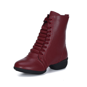 Nouvelles Chaussures de Danse Jazz Latine pour Femmes, Bottes de Danse Marinier Mi-Hautes à Talon Carré pour l'Automne Hiver, <span class=keywords><strong>Style</strong></span> Sportif Doux - Product Image 6
