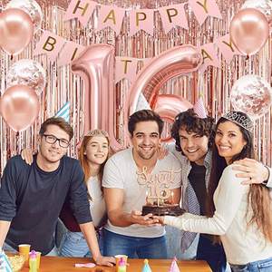 Decoraciones para Fiesta de Quinceañera para Niñas, Pancarta de <span class=keywords><strong>Feliz</strong></span> <span class=keywords><strong>Cumpleaños</strong></span> Número <span class=keywords><strong>16</strong></span>, Adorno para Pastel, Globos, Banda y Tiara, Oro Rosa, <span class=keywords><strong>Cumpleaños</strong></span> Número <span class=keywords><strong>16</strong></span> - Product Image 5