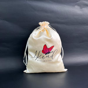 Custom Full Color Printed Satin <b>Drawstring</b> Bags - Luxury Butterfly Print Satin <b>Pouches</b> for Jewelry & Gifts - Product Image 5