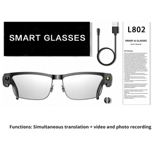 Lunettes intelligentes avec caméra 800W pour la reconnaissance intelligente des objets avec <span class=keywords><strong>traduction</strong></span> par IA, enregistrement vidéo et <span class=keywords><strong>traduction</strong></span> - Product Image 5