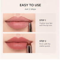 Crayon à lèvres double embout naturel, non-transfert, avec gloss et contour des lèvres pour des lèvres pulpeuses 3D, maquillage de fête, logo personnalisé