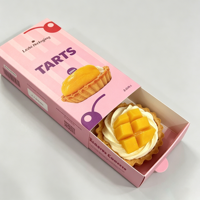 Boîte d'emballage personnalisable en carton alimentaire jetable pour tartelettes, sushis, donuts, pâtisseries, gâteaux, biscuits et tartelettes, type tiroir