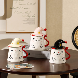 Taza de Cerámica con Forma de Fantasma, Linda y Creativa, de Alta Calidad, <span class=keywords><strong>para</strong></span> Parejas, Graduación, con Tapa - Product Image 2