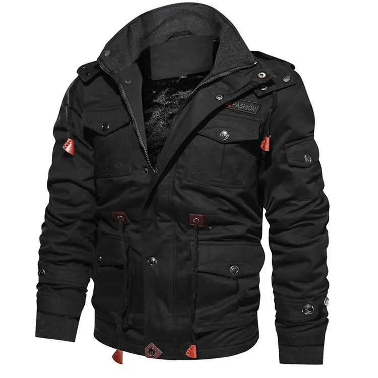 Jacket Cotton Hooded Winter Bomber Jacket Men 2022