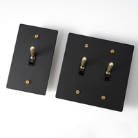 Interrupteur à bascule moleté en laiton noir, norme américaine, pour hôtel, avec prise USB GFCI 15A 110V CS-0280