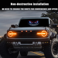 Nouveau autocollant lumineux LED dynamique USB 12V pour voiture avec affichage pour pare-brise avant/arrière - Ajustement universel