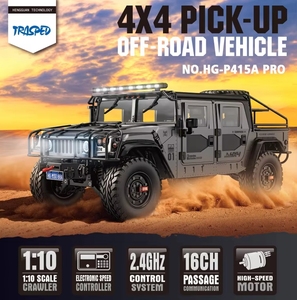 HG p415a 1/10 2.4G 4*4 4WD off road kim loại sở thích xe bán tải hum H1 điều khiển vô tuyến xe quân sự đồ chơi tốc độ cao lớn <span class=keywords><strong>RC</strong></span> 4x4 bánh xích - Product Image 6