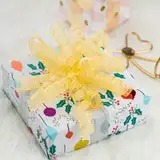 Cinta de Poliéster de Lujo con Estampado de Mariposas de Doble Cara para Envolver Regalos de Hanukkah - Product Image 3