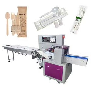 Automatic Flow Wrap Packing Machine Fork Spoon Chopsticks Soap <strong>Toothbrush</strong> Daily Necessities Pillow Packaging Machine - Product Image 1