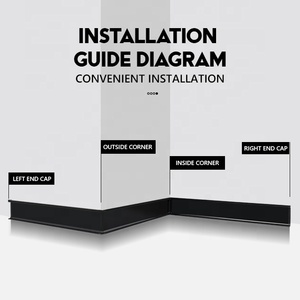 Ốp chân tường bảng nhôm ốp chân tường hồ sơ hỗ trợ tùy chỉnh dòng màu sắc và các mẫu nhôm Baseboard recessed skirting dòng - Product Image 4