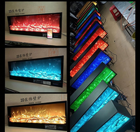 Cheminée électrique moderne 1500W à 3 faces avec flammes RGB pour la maison et l'hôtel, fonctionnement en anglais, décoration de salon
