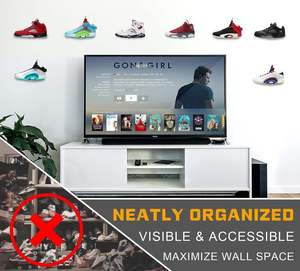 Set 5 <strong>Modern</strong> Sturdy Levitating Acrylic Shoe Display Easy Install Floating Sneaker <strong>Shelves</strong> Living Room Kitchen Bathroom Bedroom - Product Image 2