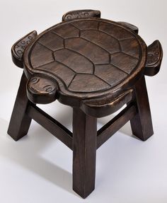 Wood Rustic Carved Animal Kids <b>Stool</b> Round Paw Shape Tabletop <b>Toddler</b> Seat Home Decor - Product Image 3