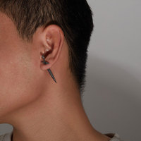 Boucles d'oreilles clous épée de luxe en acier inoxydable 316L de haute qualité, style hip-hop, vente en gros, pour femmes et hommes