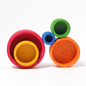 Bloques de construcción de madera para niños en edad preescolar Montessori educación temprana coloridos bloques de piedra apilables juguetes de piedra divertidos - Product Image 2