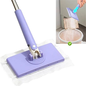 Hands-Free Flat <b>Mop</b> – Clamp Cloth Design, No Dirty Towel, Small Household Cleaning Tool – Reusable Microfiber <b>Mop</b> for Floor, Win - Product Image 2