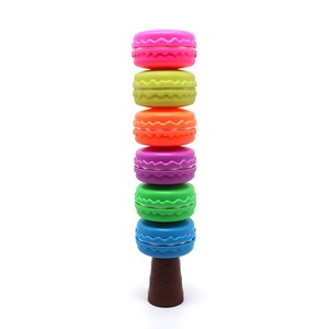 Ensemble de stylos surligneurs pour clients, six stylos multicolores de forme macaron, taille jumbo, pointe oblique, stylos YF PEN, boîte en carton pour le bureau - Product Image 2