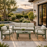 Ensemble de canapés de conversation en aluminium pour l'extérieur, mobilier de jardin moderne, résistant à l'eau, pour la terrasse, le jardin, le bord de la piscine, sièges de détente