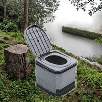 Toilette portable pliable d'urgence anti-odeur en PVC 30L pour camping, véhicule et extérieur