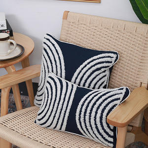 Inner mor New Boho Home Decoration Kissen Schwarz-Weiß-Stickerei Bauernhaus Baumwolle Kissen Kissen bezüge - Product Image 2