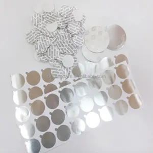 Серебряная круглая алюминиевая фольга герметизирующие наклейки самоклеящаяся лента бутылка зубная паста очиститель для лица пробирки предохранительный уплотнитель линии