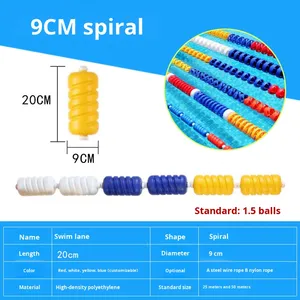 <span class=keywords><strong>Bouée</strong></span> de séparation de piscine spirale écologique pour compétition, modèle Golden Cup Wave Strip, pour piscines profondes ou peu profondes - Product Image 3