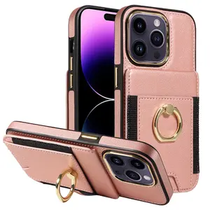 Nueva Funda de Teléfono Tipo Cartera de Cuero PU con Diseño Empresarial, Ranuras para Tarjetas de Crédito y Soporte para <span class=keywords><strong>iPhone</strong></span> 15 Pro Max - Product Image 1