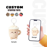 Gantungan Tas Bentuk Mug Kopi dari Kain Lembut, Dapat Disesuaikan, untuk Promosi, Bersertifikat CE, 12cm, 100 Pcs MOQ, OEM ODM