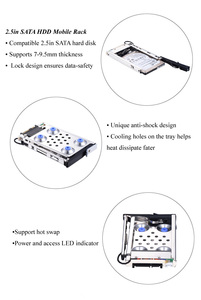 Tuş kilidi güvenliği | Titreşim önleyici 2.5 "tepsi | Çalışırken değiştirilebilir SATA desteği | SSD ve HDD için - Product Image 3