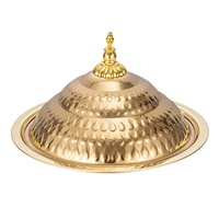 Plateau à gâteau profond rétro de luxe léger, avec couvercle en forme de goutte d'eau poli, pour fruits, export transfrontalier Afrique Moyen-Orient