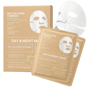 Masque hydratant au collagène BIO à faible poids moléculaire de Galactomyces pour peaux sensibles, effet repulpant, texture uniforme, éclat naturel, transparent, 3h - Product Image 1