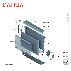 2017-2019 cho BMW 5 Series F90 M5 M8 G15 Hệ thống làm mát New AC condenser tự động tản nhiệt <span class=keywords><strong>intercooler</strong></span> nhôm một phần số - Product Image 3