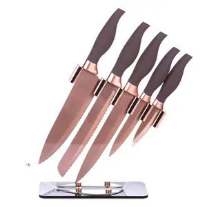 Profession elles Messerset 5PCS Edelstahl Küche Kunststoff griff Kochmesser set mit Acryl ständer