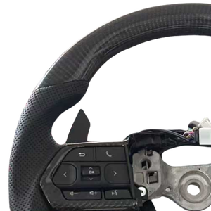 Volant sport en fibre de carbone forgée avec palettes de commande LED à 3 branches de 40 mm pour Land Cruiser LC 300 200 70 80 <span class=keywords><strong>100</strong></span> Series - Product Image 5