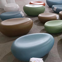 Chaise de tabouret colorée d'extérieur de jardin moderne chaise de fibre de verre chaise de boule de pierre de galet