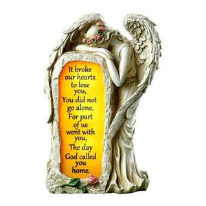 Luz solar de resina para decoração ao ar livre, estátua de anjo com verso consolador - Product Image 2