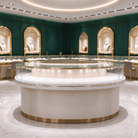Conception d'intérieur de bijouterie de luxe sur mesure, fabrication complète de vitrines, solution clé en main pour l'espace commercial