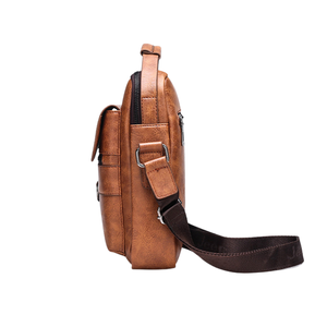 Borsa a Spalla Antifurto in <span class=keywords><strong>Pelle</strong></span> PU Vintage all'Ingrosso, Borsa a Tracolla da <span class=keywords><strong>Uomo</strong></span> per Esterno Impermeabile - Product Image 4