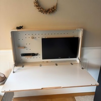 Poste de travail mural pliable à double écran pour bureau à domicile, mobilier de bureau à domicile, accessoires de cuisine, bureau mural pliable